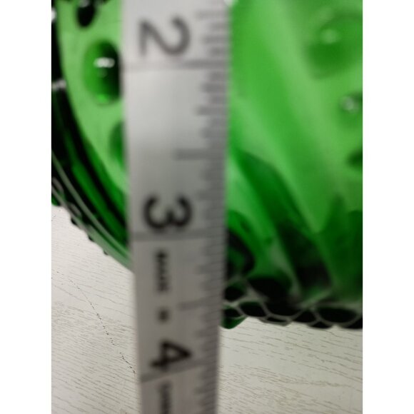 Vintage 50s Anchor Hocking Emerald Green Bubble Glass Footed Bowl Mid Century - Picture 7 of 7